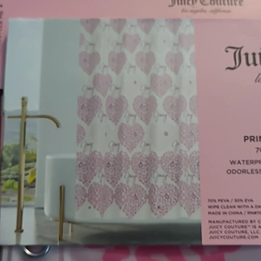 Juicy Couture Pink Leopard Print Shower Liner
